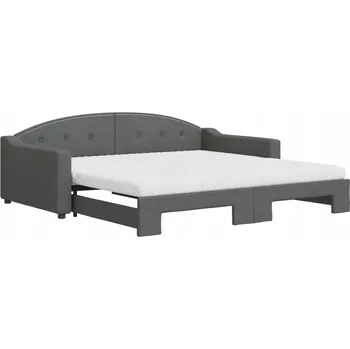 Pohovka Rozkládací lehátko-pohovka tmavě šedá 223 x 110 x 75 cm, 2 matrace 100 x 200