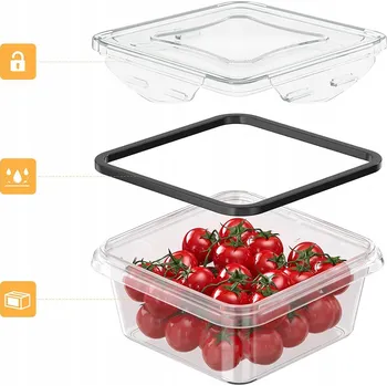 Dóza na potraviny 15x Plastové Nádoby na Potraviny Vzduchotěsné s Víčky Sada