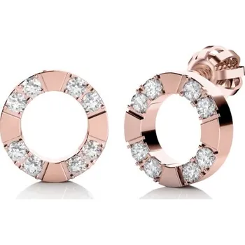 Náušnice Couple, Kulaté pecky Lara, růžové zlato se zirkony, 585-68-3-0464.4C00.0.00.001.05