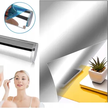 Zrcadlo FÓLIE ZRCADLO BENÁTSKÁ SAMOLEPICÍ ZRCADLOVÁ OKENNÍ NA SKLO OKNA, ŠÍŘKA 58 CM