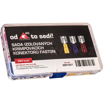 Autodílna sada izolovaných krimpovacích konektorů faston (260 ks)