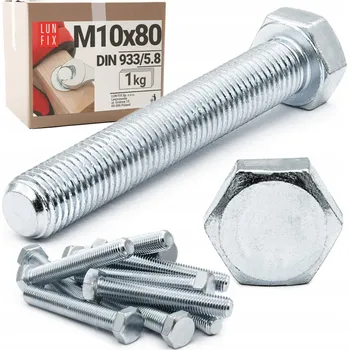 Šroub ŠROUBY METRICKÉ M10x80 pozink tř. 5.8 DIN 933 - 1 kg