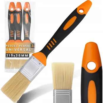 Malířský štětec 3x PLOCHÝ ŠTĚTEC 38 mm UNIVERZÁLNÍ MALÍŘSKÝ na Stěny Dřevo Laky Barvy Z1-T