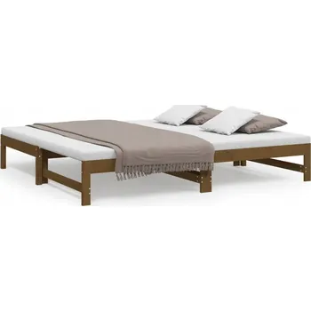 Postel Dřevěná dvoulůžková postel VidaXL 200x220 cm, vícebarevná