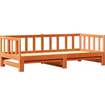 Postel Vytahovací denní postel Voskově hnědá 203,5 x 164 x 66 cm