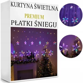 Vánoční dekorace Světelný závěs ADGO sněhová vločka 101 - 200 světýlek