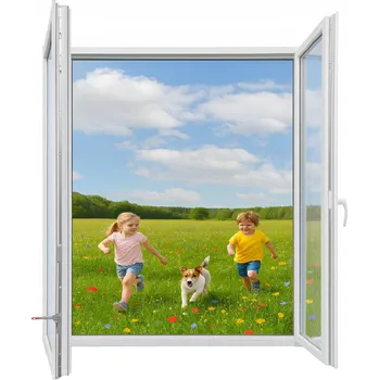 Okno Plastové okno/balkonové dveře BÍLÉ 1765x2095mm, trojsklo, profil 76mm (175x210)