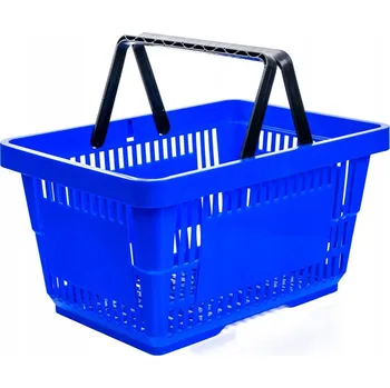 Nákupní košík PLASTOVÝ NÁKUPNÍ KOŠÍK do obchodu 22L SADA 10 ks modrý