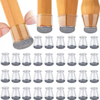 Podložka pod nábytek 32 ks Návleky / krytky na nohy židlí s filcem 13-23 mm