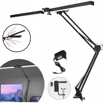 Lampička RÝSOVACÍ STOLNÍ LAMPA DVOJITÁ ČERNÁ + KLIP NA PŘICHYCENÍ, NASTAVITELNÁ