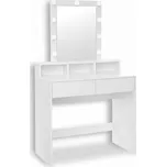 Jurhan Toaletní stolek VANESA s osvětlením, 80x40x145cm, bílá