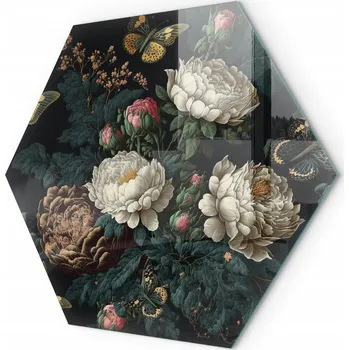 Obraz Tvrzená skleněná deska pod Kamna Kozu Krb Květinový vzor s motýly h40