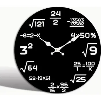 Hodiny Matematické Nástěnné Hodiny Vzdělávací Bílo Černé Moderní Tiché 30cm