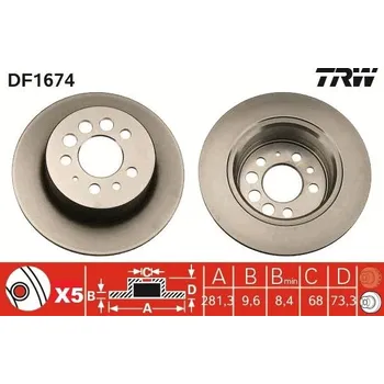 Brzdový kotouč Brzdový kotouč LUCAS DF1674