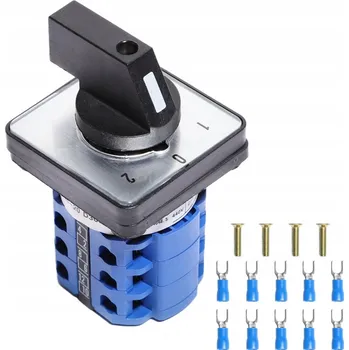 vypínač VAČKOVÝ PŘEPÍNAČ TABULKOVÝ HVĚZDA-TROJÚHELNÍK 20A 3P (ON-OFF-ON) 8-PINOVÝ