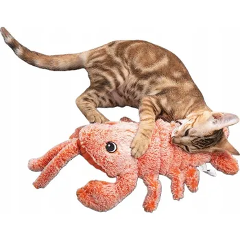 Hračka pro kočku POHYBLIVÝ OCAS KREVETA RYBA PLYŠÁK SKÁKAJÍCÍ HUMR HRAČKA PRO KOČKY PSA