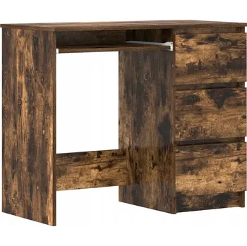 Jídelní stůl Počítačový stůl kouřový dub 90 x 45 x 76 cm se 3 zásuvkami