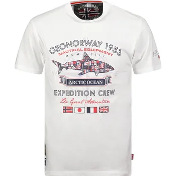 Pánské tričko GEOGRAPHICAL NORWAY tričko pánské J-SHARK MEN L bílá