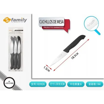 Kuchyňský nůž Sada. 6 nožů na ovoce černé PP 18.5 cm 1 Ks