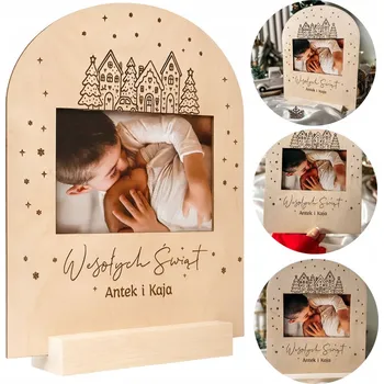 Obraz Vánoční DŘEVĚNÝ rámeček na FOTKY s gravírováním DÁREK upomínka