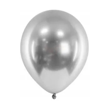 Balónek LATEXOVÝ BALÓNEK PARTY DECO LESKLÝ STŘÍBRNÝ 30 cm 1 Ks