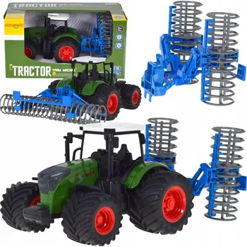 autíčko TRAKTOR S VÁLEM, ZEMĚDĚLSKÝM STROJEM JAKO SKUTEČNÝ, GUMOVÉ PNEUMATIKY, ROBUSTNÍ