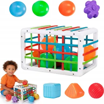 Sortovací kostka hračka pro miminka Montessori 13 dílů