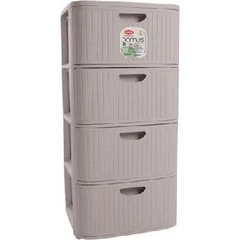 Koupelnový nábytek Skříňka 4 zásuvky DOMUS šedá, 80x40x40cm, plast