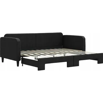 Pohovka VidaXL Rozkládací pohovka, černá, 90x200 cm, látková