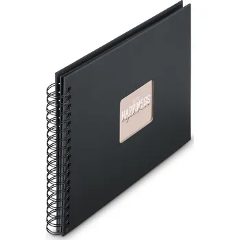 Fotoalbum Hama album klasické spirálové FINE ART 28x24 cm, 50 stran, nová černá, černé listy