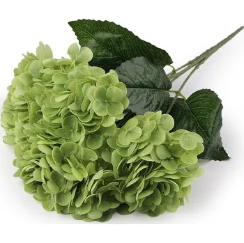 umělá květina Umělá kytice hortenzie - 6 zelená sv.
