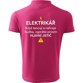 Pánská košile Elektrikář - hlavní jistič - Nápis na zádech - Polokošile pánská Pique Polo 203 - S ( Purpurová )