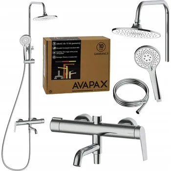 Sprchový set Sprchový panel s nastavitelnou nástěnnou baterií, chromovaná sada AVAPAX