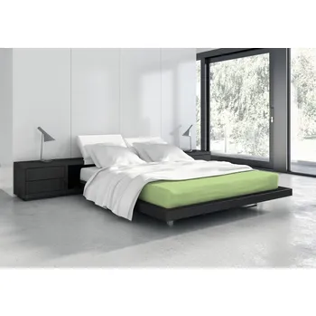 Froté prostěradlo s gumou Vanille 180x200 + 25 cm zelené