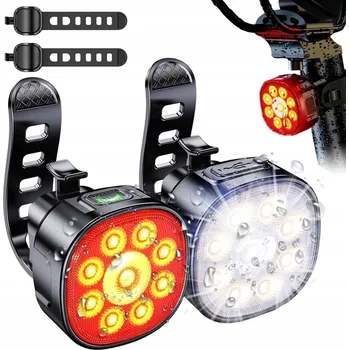 Cyklosvítilna SVĚTLO NA KOLO PŘEDNÍ ZADNÍ LED USB SILNÉ SVĚTLO NA KOLO