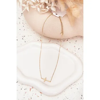 Dámská halenka Náhrdelník S Křížkem Chirurgická Ocel Zlatý univerzální