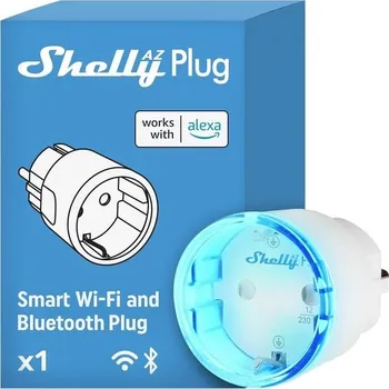 Shelly AZ Plug Bílá, Wi-Fi a Bluetooth Smart Plug, Měření výkonu, 12 A, 2500 W, Nastavení bez