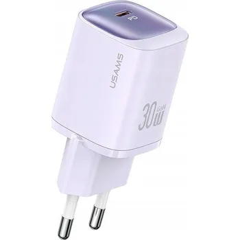 USAMS Síťová nabíječka CC251 30W GaN USB-C Rychlé nabíjení HC Series fialová
