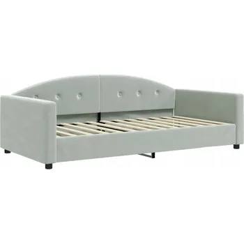 Postel Čalouněná jednolůžková postel VidaXL 100x200 cm, betonová barva