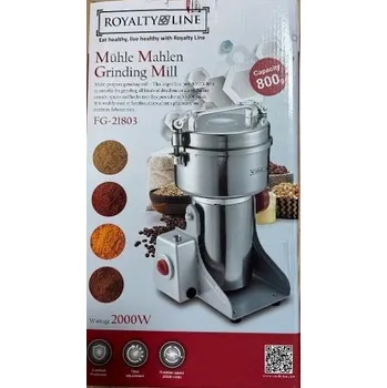 Kuchyňský mlýnek Elektrický mlýnek na bylinky, domácí mlýnek na mletí młynek do mielenia ziaren kawy przypraw zboża, 3000 W, stříbrný/šedý