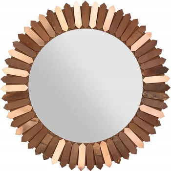 Zrcadlo Zrcadlo kulaté nástěnné mozaikové zrcadlo do obývacího pokoje, měď, nerezová ocel, 60 cm