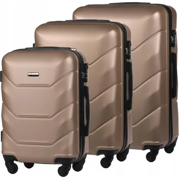 SADA 3v1 CESTOVNÍCH KUFRŮ TVRDÝCH BAVAZ KOMPLET ŠAMPAŇSKÁ A227 ABS