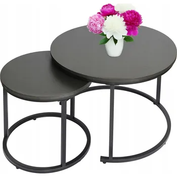 Konferenční stolek Kulatý konferenční stolek Bauerkraft 60 x 60 x 45 cm grafit