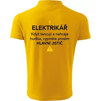 Pánská košile Elektrikář - hlavní jistič - Nápis na zádech - Polokošile pánská Pique Polo 203 - 3XL ( Žlutá )