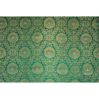 Brokát Lucca, ručně tkané hedvábí se zlatou nití, smaragdový, sartor.cz