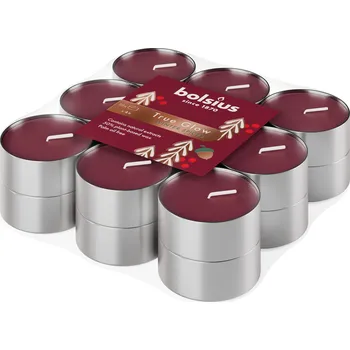 Svíčka Parafínové čajové svíčky Zimní koření Bolsius 18 ks