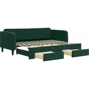 Ložnice Čalouněná jednolůžková postel VidaXL 90x200 cm, odstíny zelené