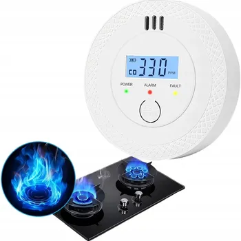 Zabezpečovací technika DETEKTOR OXIDU UHELNATÉHO SENZOR LCD ALARM ZVUKOVÝ A SVĚTELNÝ