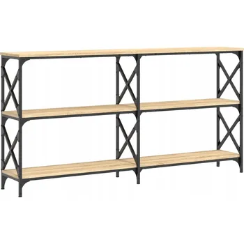 Konferenční stolek Konzolový stolek z dřevotřísky a ocelovým rámem, Dub Sonoma, 1