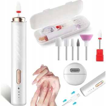 BRUSKA NA NEHTY MANIKÚRA PEDIKÚRA BEZDRÁTOVÁ + FRÉZY SADA V POUZDRO